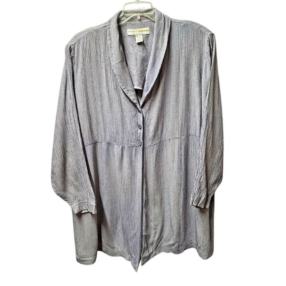 Vintage Kathryn Deene 3/4 Sleeve‎ Tunic Kimono Duster Blouse Jacket - Plus 26/28 - Picture 1 of 11